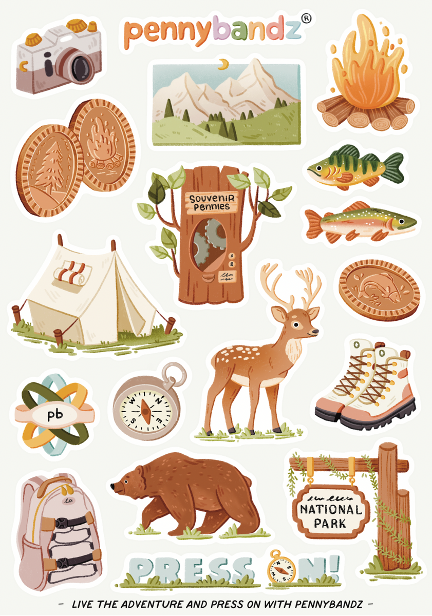Pressed Penny Collector Sticker Packs Wholesale | Pennybandz ...
