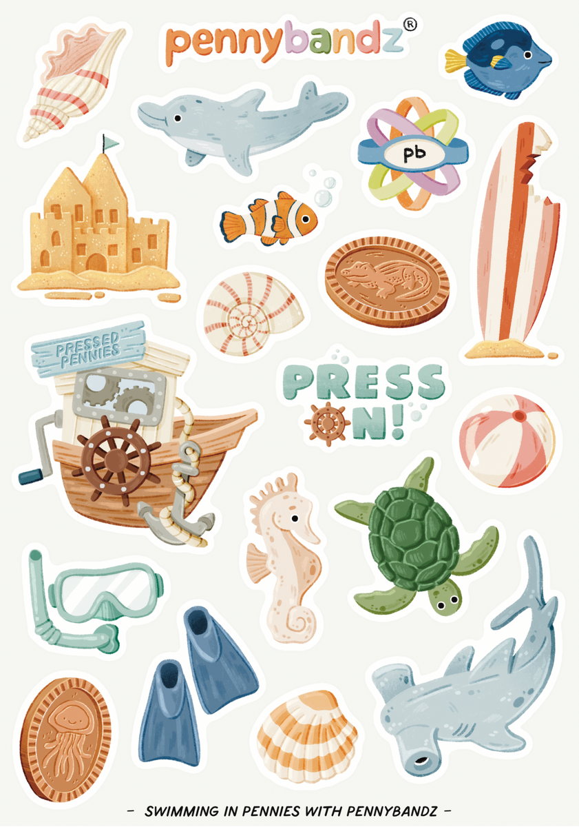Pressed Penny Collector Sticker Packs Wholesale | Pennybandz ...