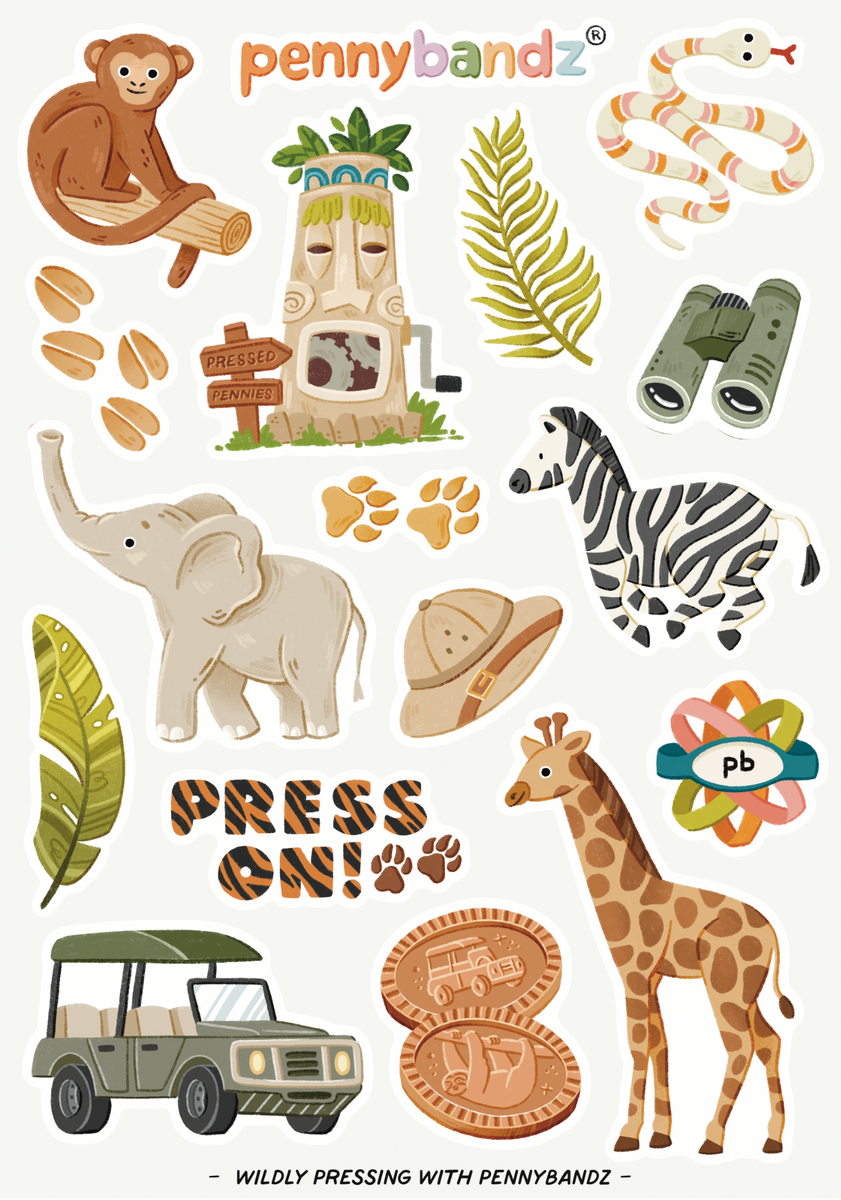 Pressed Penny Collector Sticker Packs Wholesale | Pennybandz ...