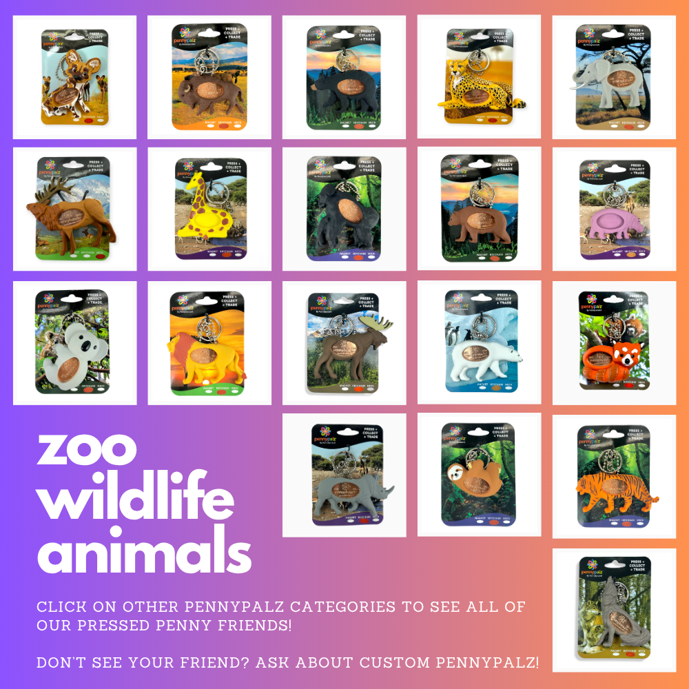 PennyPalz Zoo & Wildlife – Pressed Penny Keychains, Necklaces