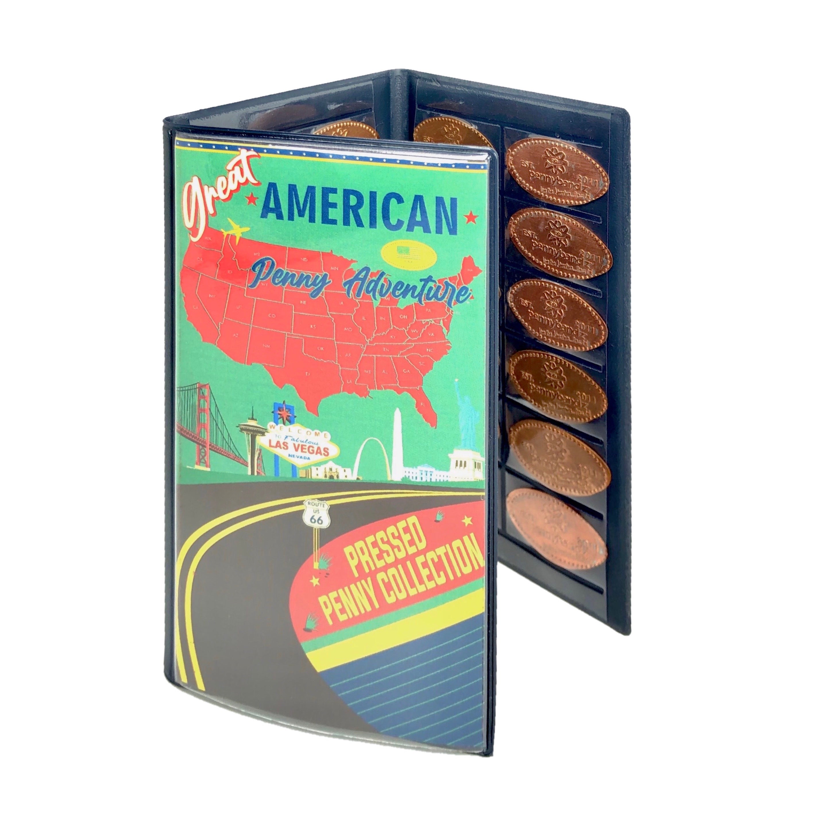  MUDOR Pressed Penny Collecting Book with Archival Diary, Souvenir  Penny Book Holds 203 Coins, Pressed Penny Holder Fits Elongated Stretched  Pennies,Quarters or Nickels (Red) : Office Products