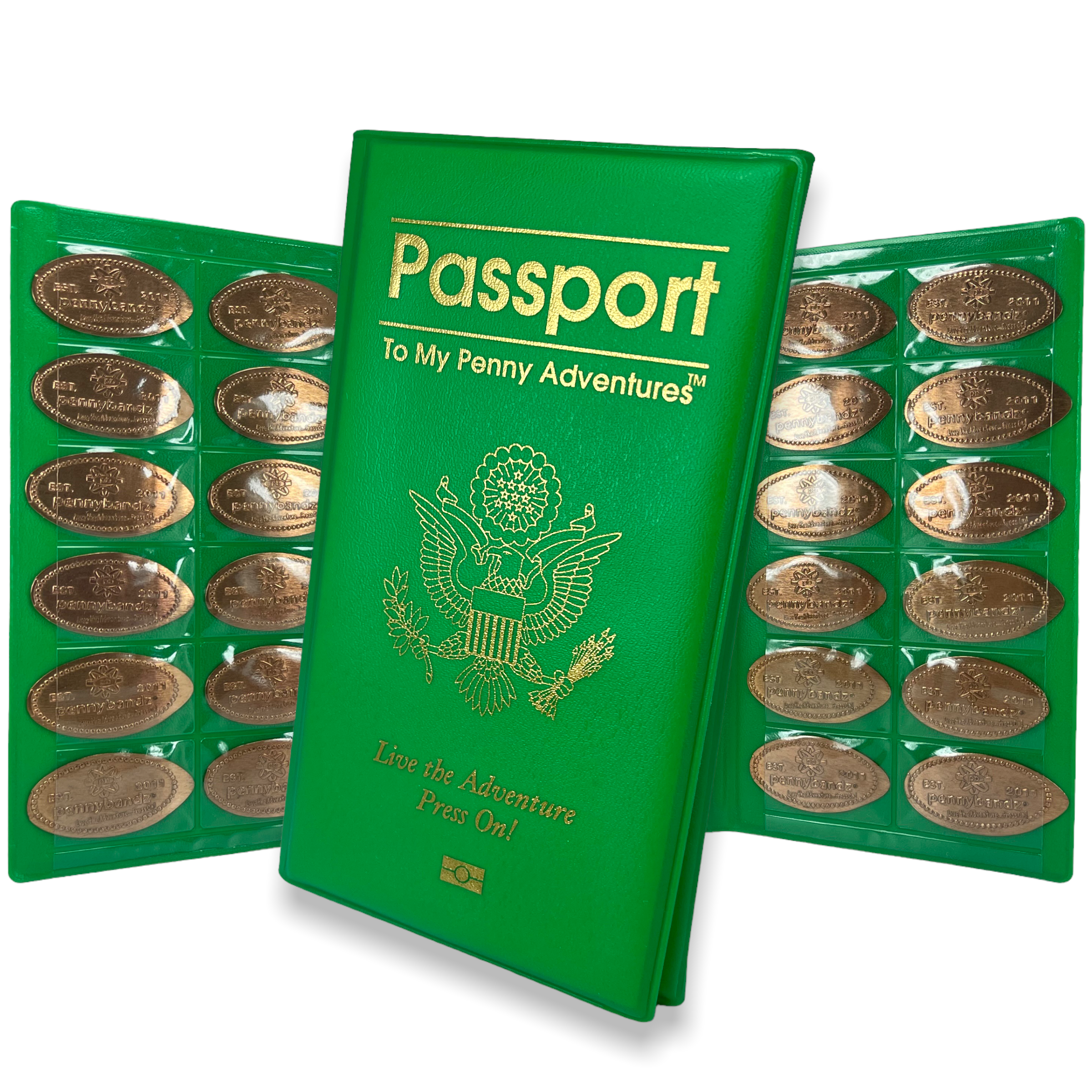  Penny Passport Souvenir Penny Collecting Book for Coins Fits 36  Pressed Pennies and 8 Pressed Quarters or Nickels : Everything Else