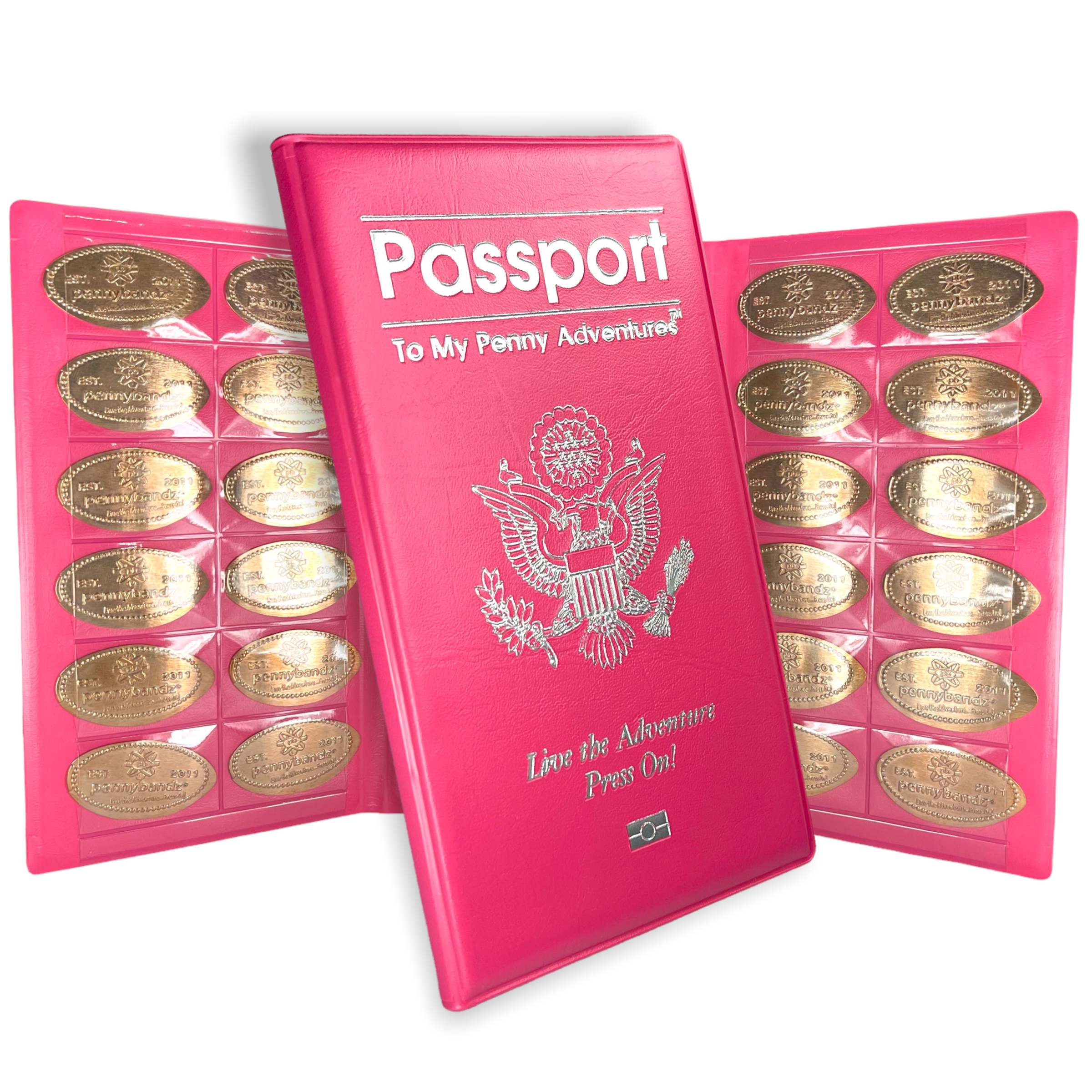  Penny Passport Souvenir Penny Collecting Book for Coins Fits 36 Pressed  Pennies and 8 Pressed Quarters or Nickels : Everything Else