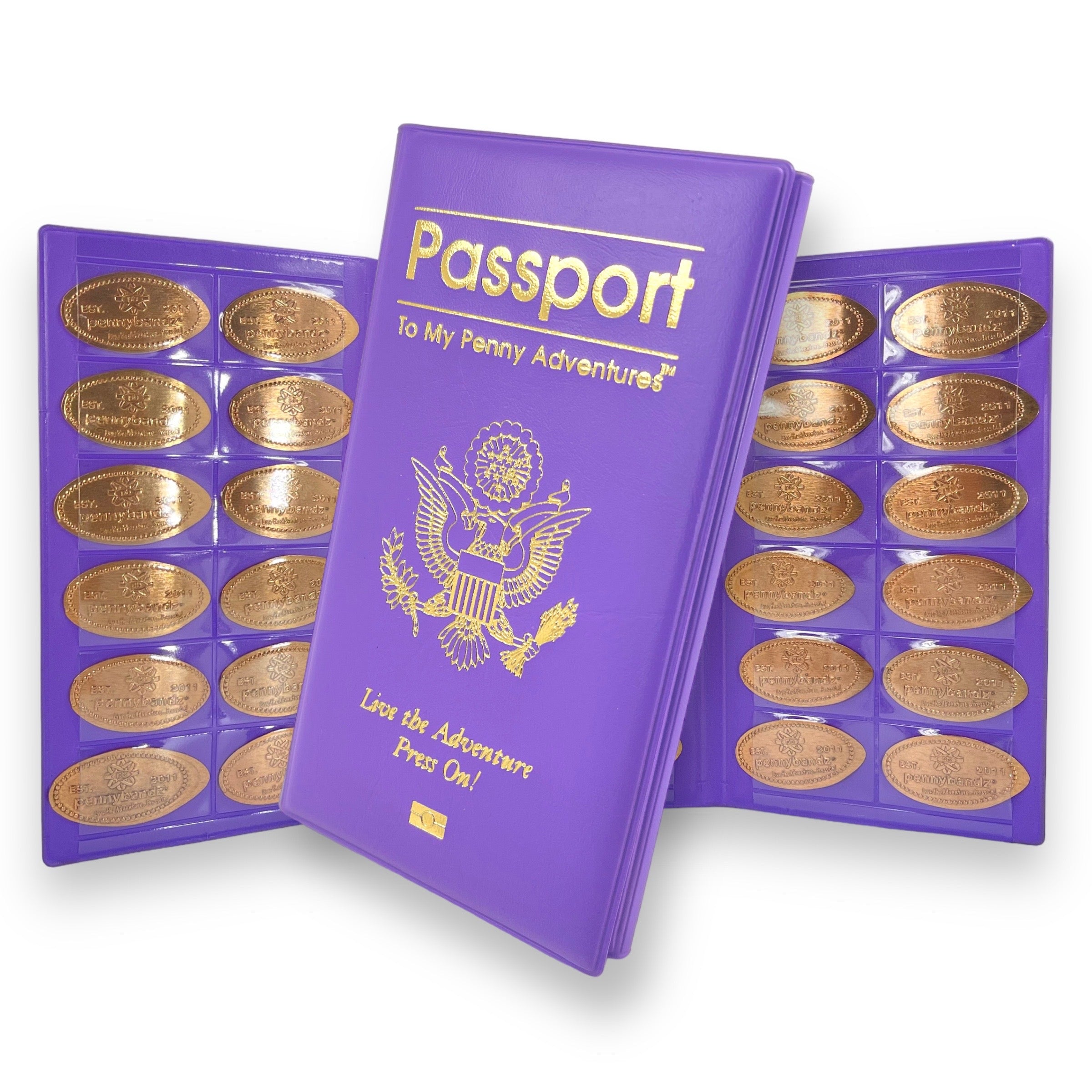  Penny Passport Souvenir Penny Collecting Book for Coins Fits 36 Pressed  Pennies and 8 Pressed Quarters or Nickels : Everything Else